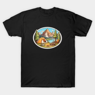 Camping Tent Family Funny Camping Sunset Since T-Shirt